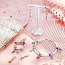 12 Pcs Glass Pearl Stitch Markers Alloy Enamel Crochet Stitch Marker Charms Locking Stitch Marker For Knitting Weaving Sewing Accessories Quilting Jewelry Making