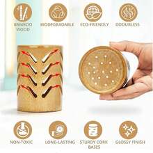 2pcs/Set Toothbrush Holders For Bathrooms, Tooth Brush Holder Bathroom Organizer Countertop, Electric Tooth Brushing Holder, Bamboo Toothbrush Holders, Made Of Natural Materials Home Bathroom Decor Fall Decor Back To School