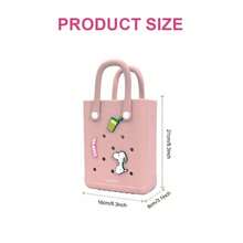 Miniso Snoopy Series Multifunctional Hole Punch Tote Bag, Adorable Cartoon Decoration, Multiple Color Options,Great Gift (1 PC) - Pink - View 7