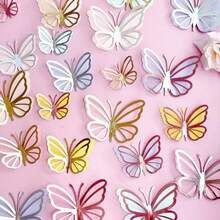 3Pcs Butterfly Cake Topper Cakes Decoration Simulation Butterfly Wedding Crafts Party Decoration DIY Home Wall Stickers - Multicolor - View 1