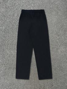 Yemwry Pantalones casuales de hombre de pierna recta con pliegues de unicolor, con un corte elegante, adecuados para varios estilos, una opción ideal para crear un look cotidiano sencillo pero elegante