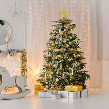Lighted Christmas Tree Topper, Star Treetop With Lights Warm White Fairy Lights, Holiday Christmas Tree Decorations