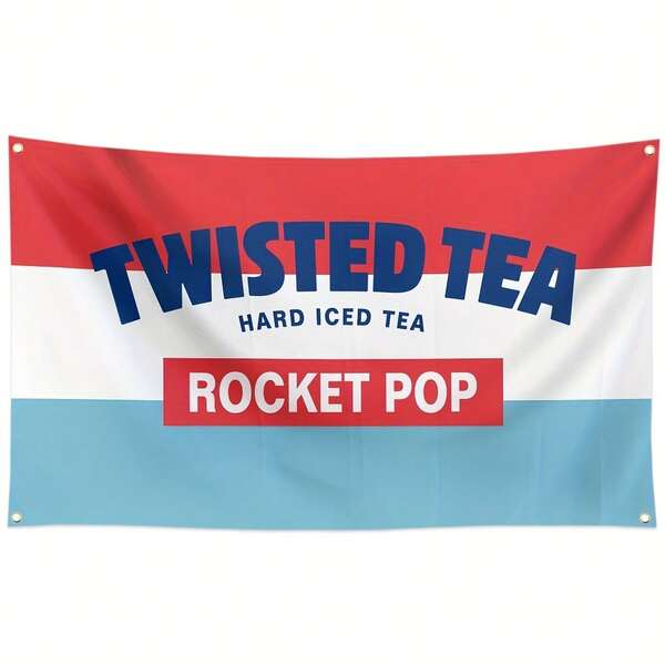 Twisted Tea Rocket Popsicle 3x5ft Polyester Banner With Indoor/Outdoor Decorative Flag With 4 Brass Holes Perfect For Boats, Valentine's Day, Easter And Women's Day Celebrations