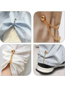 2 Stück multifunktionale magnetische Wäscheklammer, neue magnetische Wäscheklammer, starker Turban-Magnet mit Kette, Sicherheitshemd-Clip Wäscheklammer, Damen Mode-Accessoire zum Straffen von T-Shirt-Säumen, Kragen-Säumen und Hosen-Säumen
