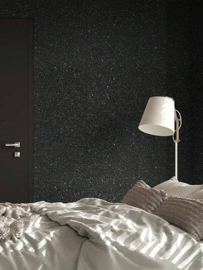 1roll Glitter Zwart Zilver Wallpaper Peel Stick Self Adhesive Removable Bedroom Walls Fabric Contact Paper Cabinets Drawer Dresser Room Home Wand Bathroom ation Stuff Living Ho Art Wallpapers Stickers Sticker view 6