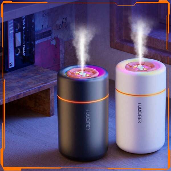 1 pièce diffuseur d'huiles essentielles alimenté par USB avec veilleuse à changement de couleur - brume fraîche, booster de santé des plantes, design circulaire pour créer une ambiance chaleureuse à la maison ou au bureau, décoration de bureau Améliorateur d'atmosphère Fonctionnement silencieux, brume d'aromathérapie