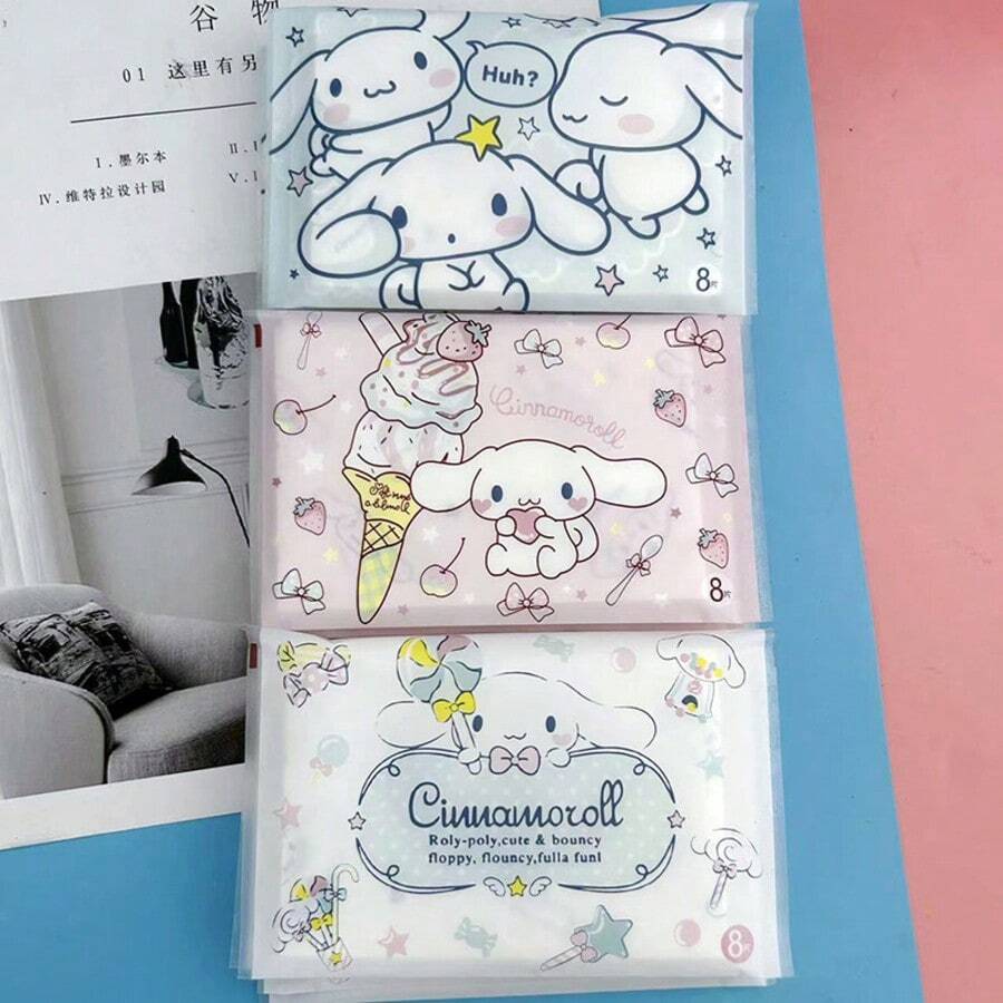 Sanrio 6 عبوات مناديل معطرة مطبوعة بشخصيات سانريو الكرتونية المحببة