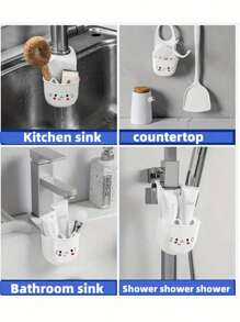 1pc/2pcs/3pcs Simple Under Sink Storage Basket, Hanging Bag, Kitchen Drain Hanging Basket, Drain Bag, Multi-Function Rack, Drain Rack Storage Faucet; Under Sink Storage, Kitchen And Bathroom Cabinet Under Sink Storage, Drain Rack Storage Indoor, Kitchen Gadgets, White