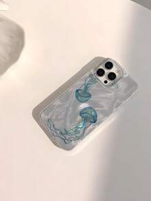 Blaue Handyhülle, 1 Stück Meerjungfrau Muster, wasserdicht, fingerabdruckfest, kratzfest, transparente IMD weiche glänzende und glatte Handyhülle