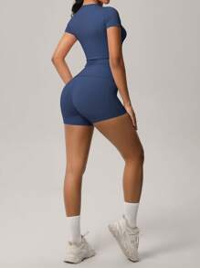 Libin Women's Yoga Suit,Short-Sleeved Yoga Suit,Tight Sports Suit,Running Suit,Leisure Commuting High-Elastic Sports Fitness Set,Comfortable And Soft