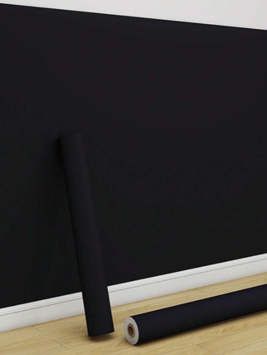 Velvet Matte Wallpaper - Tactile Black Finish, Waterproof & Scratch-Resistant™, Suitable For Industrial Loft And Home Theater (Scratch-Resistant And Easy To Remove) - Black - View 1