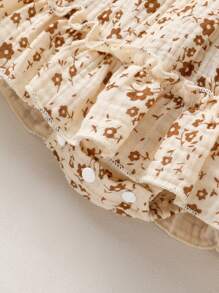 2pcs/Set Baby Girls Casual & Cute Cotton Outfit With Soft, Comfortable & Elegant Floral Print Slip Dress And Headband, Suitable For Summer Daily, Outdoor, Vacation And Party