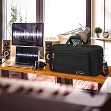 DJ Controller Case For DDJ-FLX4/ DJ 400/ DDJ-REV1, Padded DJ Controller Bag With 5 Pockets For Laptop, Cables, DJ Carrying Case With Adjustable Shoulder Strap, 21.5"X11.8"X2.5", All Black - 黑色 - 查看 7