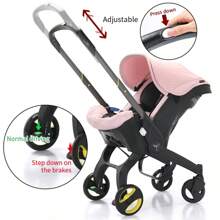 Baby Stroller With A Bag, Without Latch Base, Stroller For Newborn, Multi Functional Newborn Stroller, Toddler Stroller With Reversible Stroller Seat, Pink