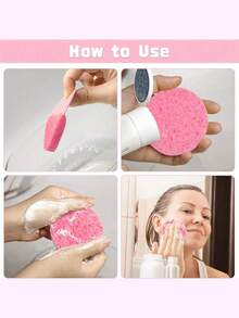 40/30/15/10pcs New Compressed Round Facial Cleansing Sponges, Makeup Remover Cleaning Sponge Pads