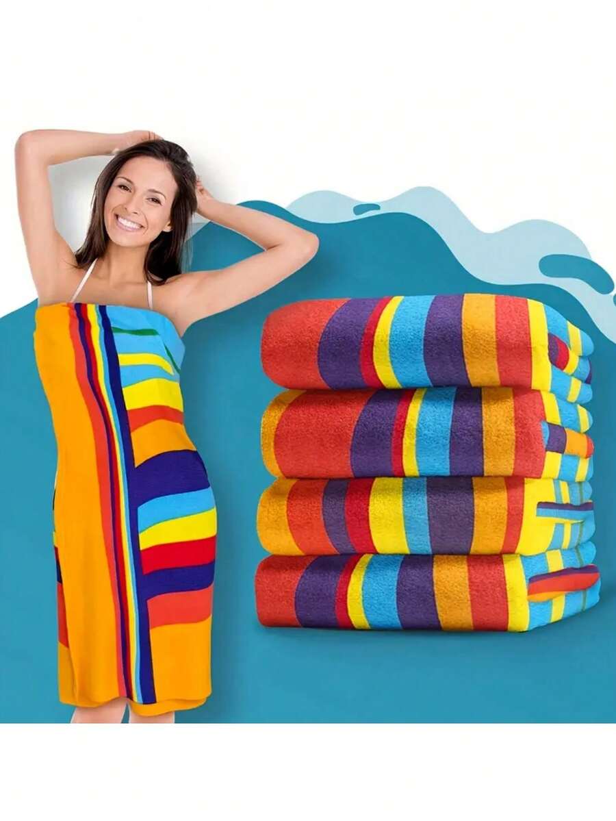 1 Stück 70cm*140cm Strandtuch, Strandtuch, Oversized Stranddecke Handtuch tragbar ultra weich super saugfähig Mehrzweck Strandtuch, Sand freie Mikrofaser Strandtuch leicht, super saugfähige personalisierte Pool Handtücher & Cabana Streifen Strandtuch für Erwachsene, Männer, Frauen, Sommer, Strand