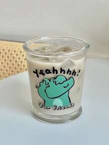 Ins Style Cartoon Glass Cup, Couples Cup/Cold Brew Cup, Coffee Cup/Single Layer Cup, Home Breakfast Milk Cup, Summer Juice Cup/Beverage Cup, Daily Use Water Cup, High Aesthetic Cute Biyeflower Enjoyment Cup