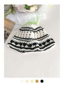 1 Pc Lace Trim Hollow Straw Hat For Women, Summer Lightweight Breathable Small Face Bucket Hat, Large Brimmed Bucket Hat - Straw - View 27