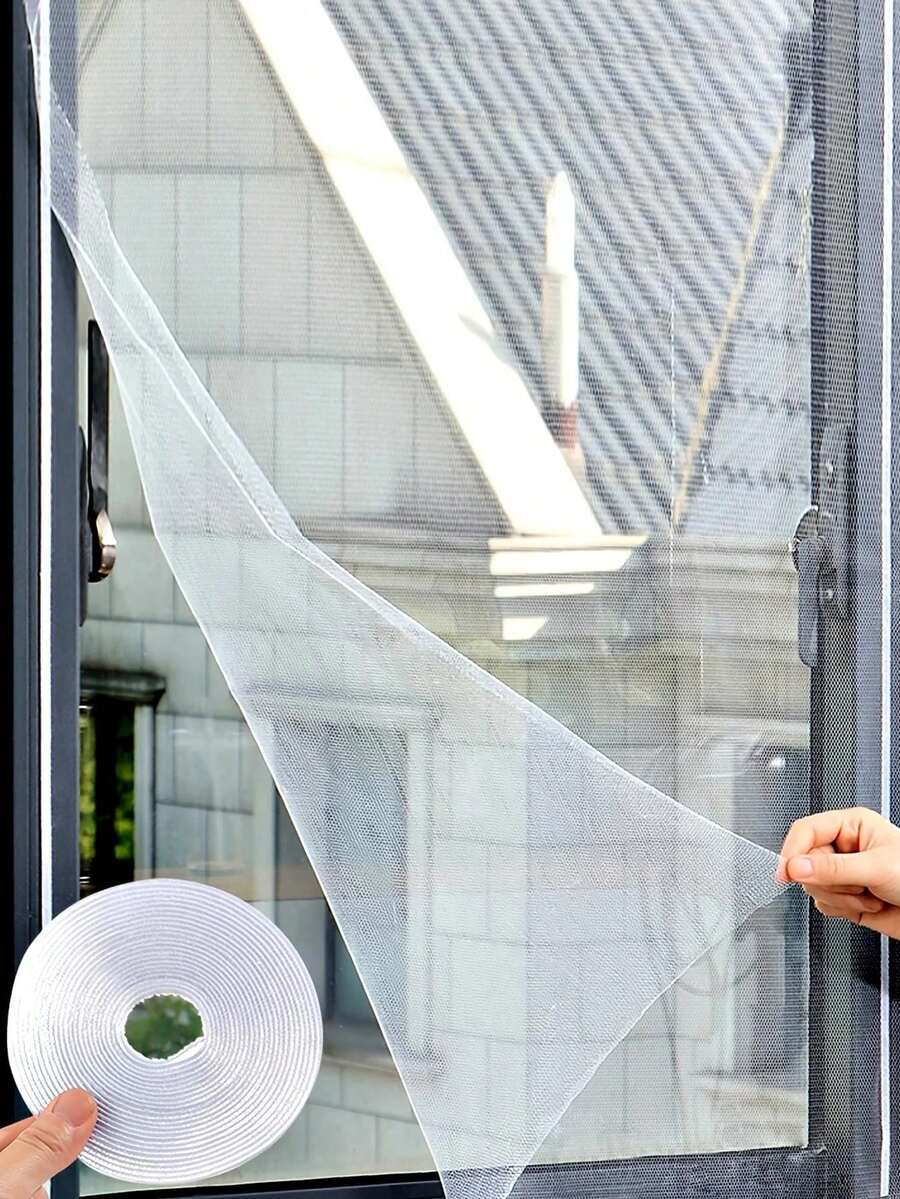 1.3x1.5m Household Adhesive Anti Mosquito Flies Screen Window White Self-Adhesive Invisible Window Screen DIY Encryption Nesh Door Curtains Curtains For Living Room Kitchen Room Decor Home Decor Living Room Curtain Kitchen Decor Living Room Decor Room Decor Curtains Bedroom - 1pcs - View 1