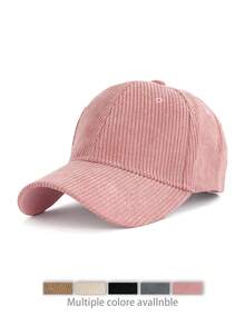 1 chiếc mũ lưỡi trai bóng chày trang trí, màu trơn, phong cách Bohemian, chất liệu polyester, chống tia UV, đa năng, thời trang, đơn giản, phù hợp cho việc đi làm, chất liệu nhung kẻ, vành cong, unisex. - B - Xem 1