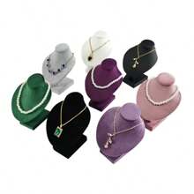 High Quality Velvet Or PU Mini Portrait Necklace Display Props Mannequin Jewelry Pendant Necklace Storage Props