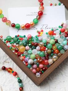 Beadia 50g/Packung 3-12mm gemischte Glasperlen, sortierte Makronen-Glasperlen für DIY Schmuckherstellung, Halsketten & Armband Bastelzubehör für Frauen