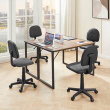 VECELO Armless Office Chair With Backrest Ergonomic Computer Desk Chair With Adjustable Height, Modern Swivel Stool For Home Office/Gaming/Study (15 Styles) - OC08 - Xem 5
