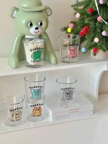 Ins Style Cartoon Glass Cup, Couples Cup/Cold Brew Cup, Coffee Cup/Single Layer Cup, Home Breakfast Milk Cup, Summer Juice Cup/Beverage Cup, Daily Use Water Cup, High Aesthetic Cute Biyeflower Enjoyment Cup