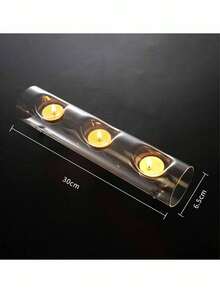 Glass Three-Hole Candlestick Bar Special Decoration Creative European Style Living Room Dining Table Candlestick Home Decoration Items - Multicolor - View 10
