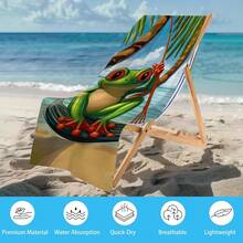Microfiber Penguin Beach Towel, Cute Penguin With Sunglasses Summer Beach Print Towels For Girls, Funny Quick Dry Absorbent Bath Towel For Swim/Surf, Oversized 31X71 Inch Holiday Bathroom Decor Travel Essentials Travel Accessories Beach Essentials - Frog - View 3