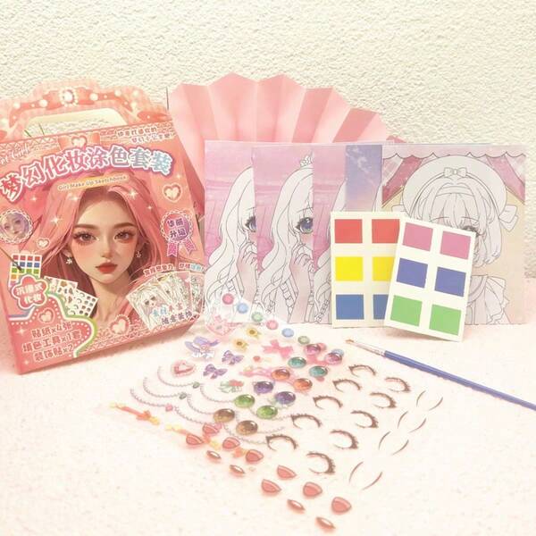 1 pieza Juego de pegatinas de grafiti para niños - Pegatinas para cambiar ropa - Juego de maquillaje simulado - Cuaderno para dibujar - Pegatinas de princesa de dibujos animados - Juego de colorear manualidades - Juguetes de rompecabezas - Regalo de cumpleaños para niños y niñas de 6 años - 1 pieza aleatoria de cuaderno de grafiti para niños