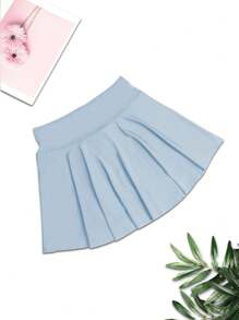 1pc Women Plus Size Sports Skirt, High Waist Workout Running Tennis Skirt, Casual Stylish With Pockets Skort