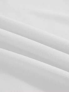 1 件女式可爱海豚图案修身 T 恤，女士纯色圆领短袖 T 恤，简约时尚，休闲日常穿着 - 白色 - 查看 5