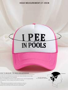 1 Stück bedruckter Baseball Hut mit der Aufschrift "I PEE IN POOLS", atmungsaktiver, verstellbarer Outdoor Golf Sonnenhut, modischer Hut mit gebogenem Schirm, Y2K Sommer Sonnenhut, für Strand, Urlaub, Festival, Reisen - Baseballkappe aus Schwamm - Übersicht 8