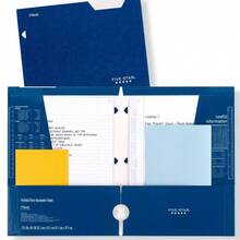 Papel unicolor con bolsillo de 5 estrellas y 4 piezas de meada (col puede variar): papelería multicolor, 3 agujeros perforados, capacidad de 25 hojas, regalos de vuelta a la escuela - 1 - Ver 3