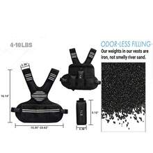 Huisuilinss Adjustable Weighted Vest,4-10lb/6-20lb Vest With Ironsand Weights And Large Pocket, Weight Vest For Men And Women Strength Training, Running, Fitness, Walking - Black - View 3
