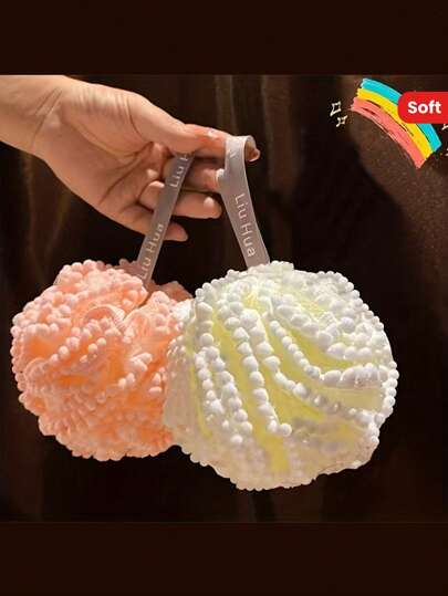 Soft Loofah Sponge, 1pc Shower Bath Sponges Mesh Foaming Balls, Large Exfoliating Bath Towel For Body Wash, Cleansing Foam Bath Ball, Deep Cleaning Shower Ball For Body Wash, Bath And Body Works, Living Room Home Bedroom Bathroom House Decor, Travel Stuff, Wedding, Party, Birthday, Gifts For Men Mom Dad Friends, New Years, Accessories, Funny Gift Home Bathroom Decor Fall Decor Back To School