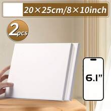 2 包预拉伸帆布板、木质框架、布料材质、多种尺寸适用于绘画、素描、油画、丙烯画、蛋彩画、艺术家、专业人士、成人的艺术用品 - 包括 5x7、8x10、6x6、8x8、12x12、9x12、12x16、16x20 英寸、返校、学校用品