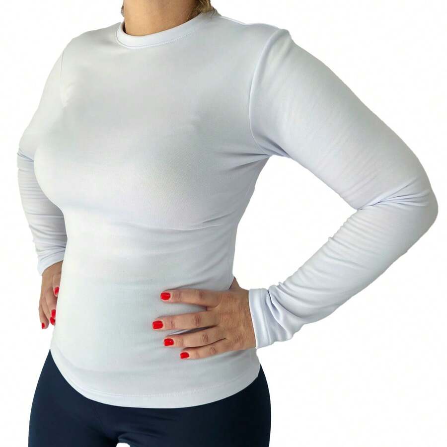 Men's Plush Thermal Blouse Long Sleeve Raglan Second Skin Winter - Blanco - Ver 1