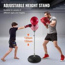Adult Punch Ball Set Free Standing Adjustable 120-150CM With Boxing Bag Gloves - Red - View 5