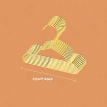 10pcs 15/20/25cm Gold Metal Plated Clothing Hangers For Children & Pets, Wardrobe, Closet, Bathroom, Store Decoration, All Season