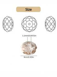 100pcs 8mm Premium Glass Crystal Beads, Flat Round Loose Beads For DIY Bracelets & Necklaces Jewelry Making Supplies - Phantom Purple - View 3