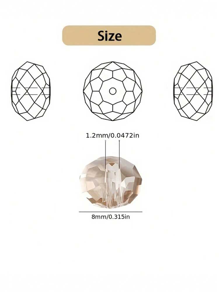 100 件 8 毫米优质玻璃水晶珠、扁平圆形散珠，适用于 DIY 手链和项链珠宝制作用品 - 魅影紫 - 查看 2