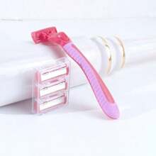 Manual Women's Bikini Body Hair Removal Razor With 6 Layers Stainless Steel Blades, Replaceable Razor Head, For Underarms, Facial And Body Hair Removal