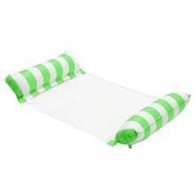 Foldable Striped Inflatable Lounger For Pool Party And Beach Leisure Floating Bed With Mesh Backrest (Air Pump Color Random) - Multicolor - View 7