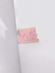1 pieza Adorable pasador inspirador en inglés "90'S BABY", insignia con estilo de letras lindas, apropiado para decorar atuendos diarios