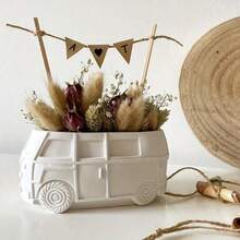 Silicone Mold For Camper Van, Suitable For Concrete And Cement - DIY Succulent Planter, Clay Crafts, Storage Box And Jar Making Tool - White Silicone Mold - View 1