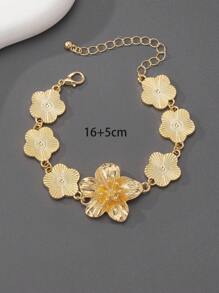 1 pieza Pulsera elegante con forma de trébol de cinco hojas en estilo vintage, diseño único, regalo personalizado, adecuado para mujeres, Día de la Madre, boda