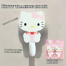 Sanrio 1pc/Kitty Cute Creative Hook Two Household Weight Cartoon Sticky Hook Seamless Decoration Exquisite And Compact