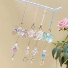 1PC Y2k Fashion Charming Bow Angel Wings Mobile Phone Chain, Women's Jewelry Accessories Are Suitable For Decorating Mobile Phones, Bags, Wallets, Furniture And Decoration Accessories. Come And Buy Them